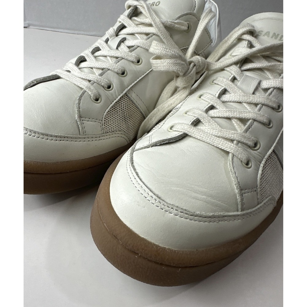 Sandro Mesh and Leather Sneakers Men's Size 43 US 10 - 10.5 Low Top Lace Shoes - Picture 8 of 16